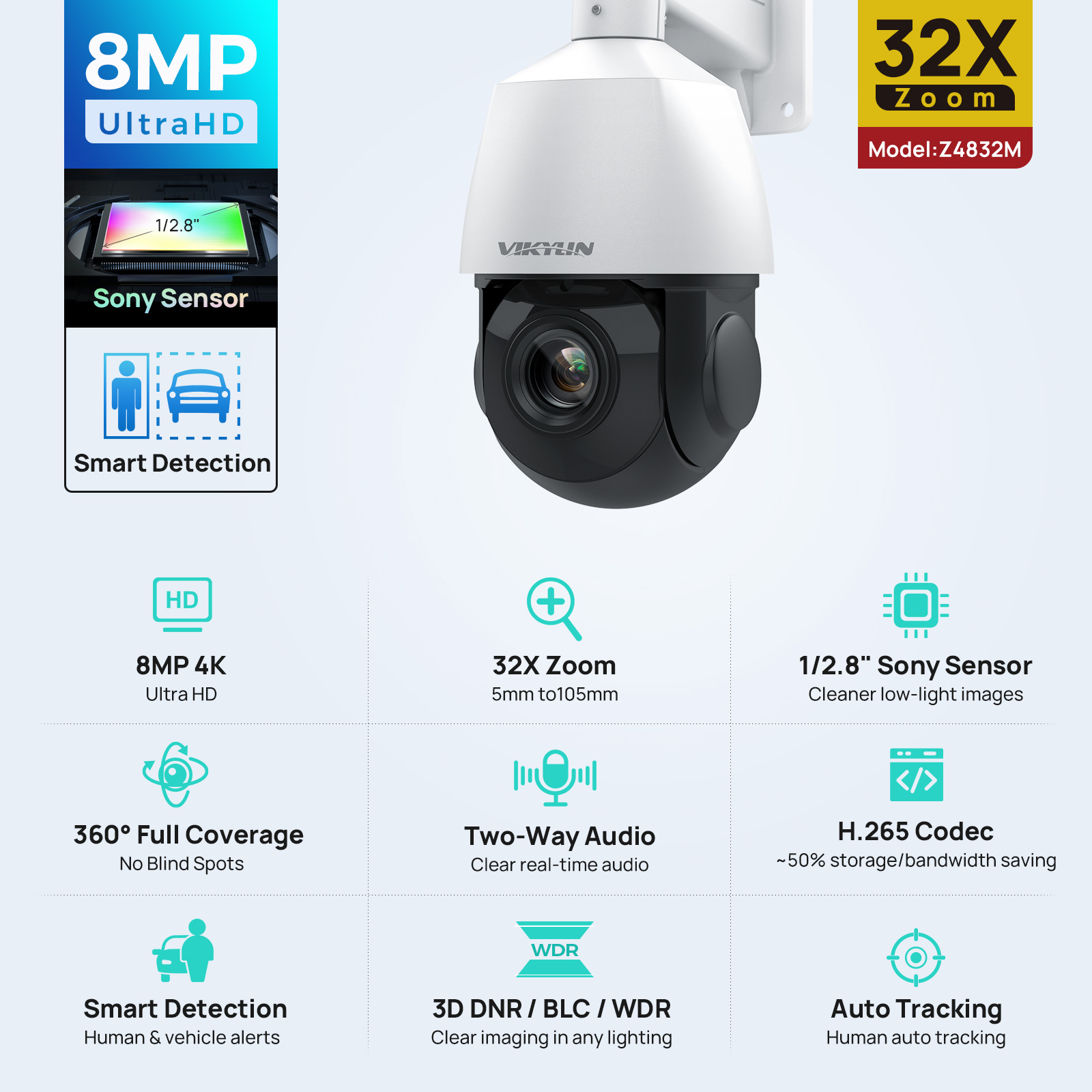 Humidity Dome Kit - Telecamera IP Vikylin 4K 8MP PTZ